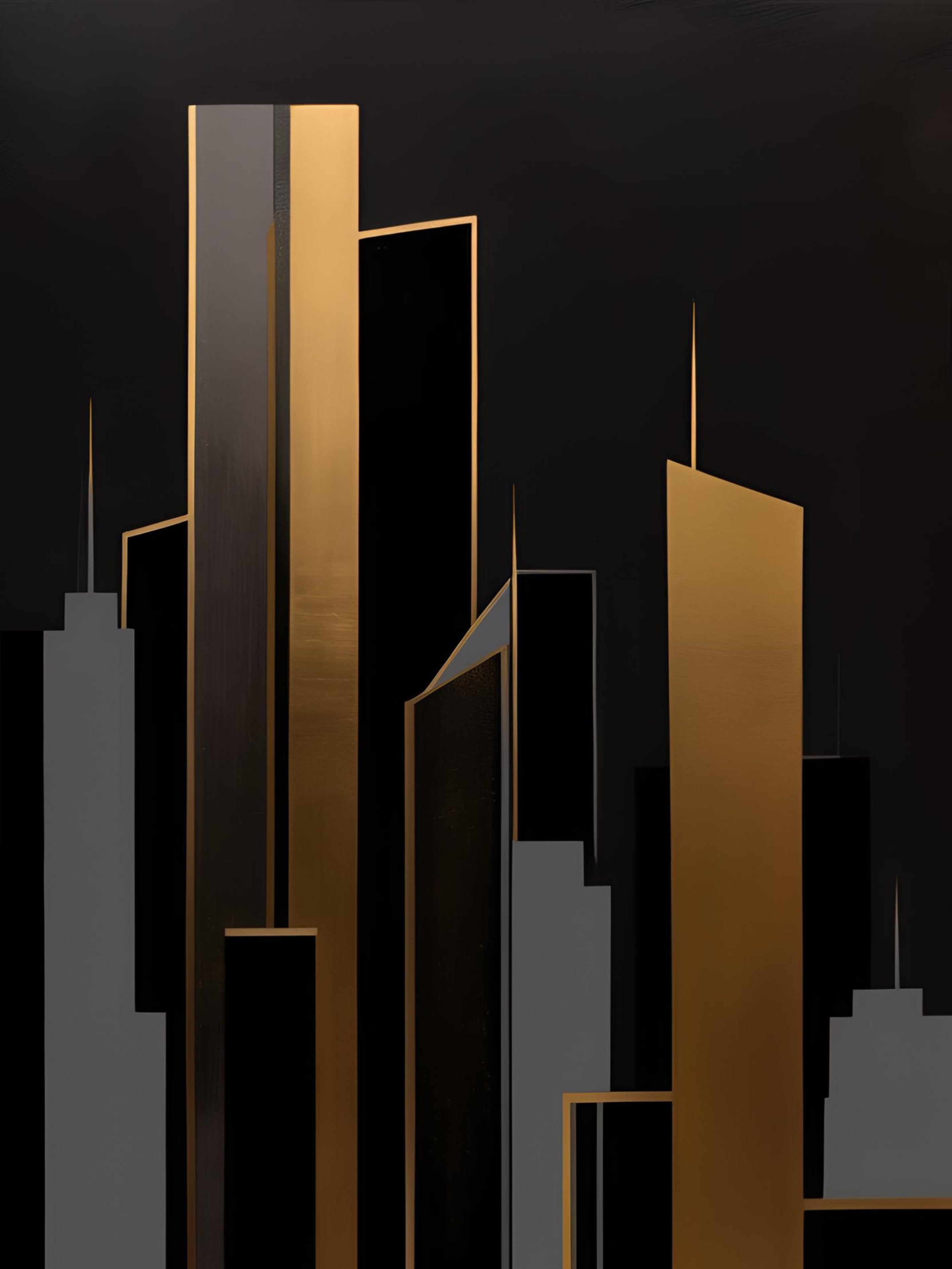 Abstracte gouden skyline elegantie