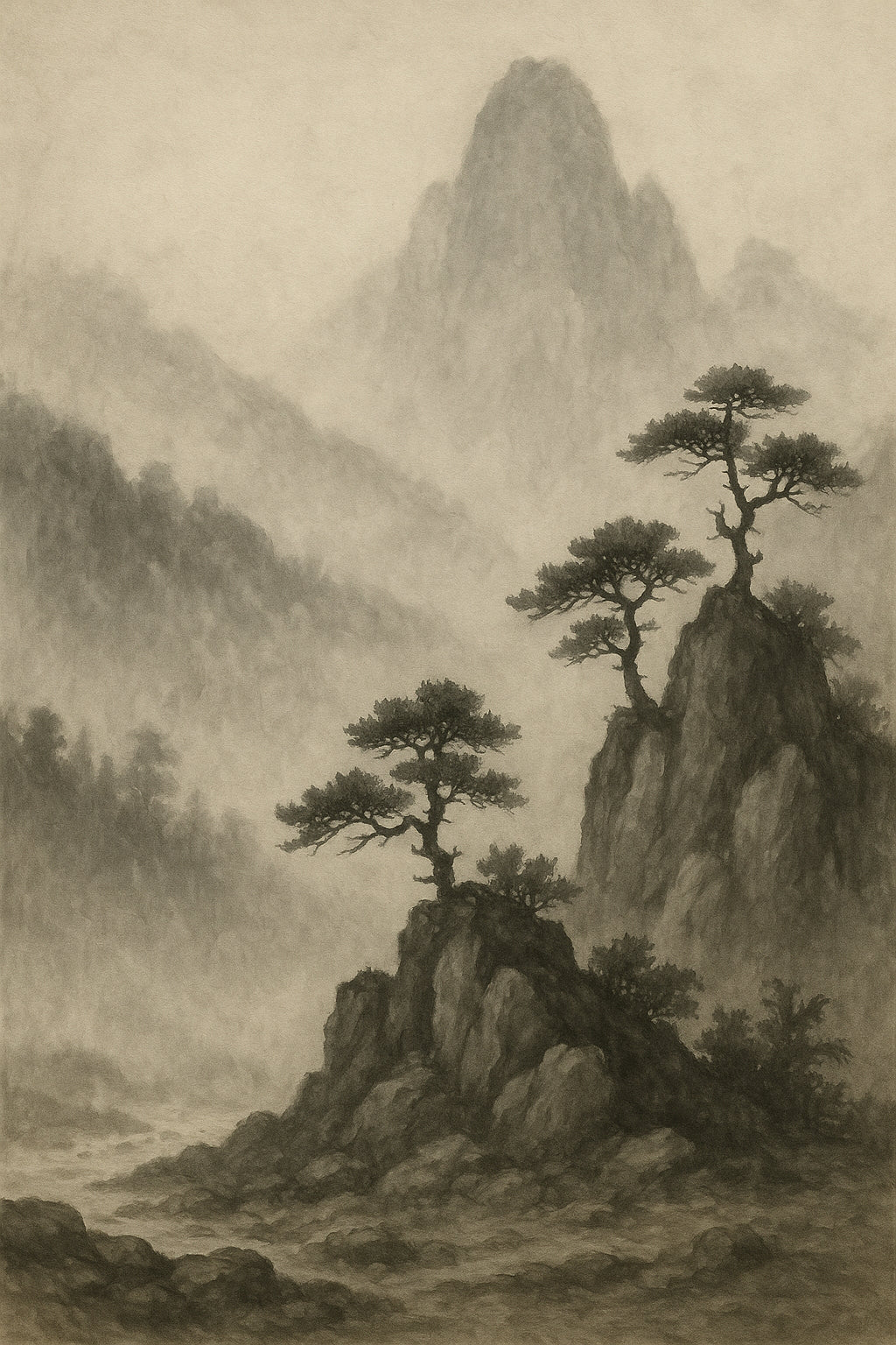 Mist-Black Mountains Impression Serene