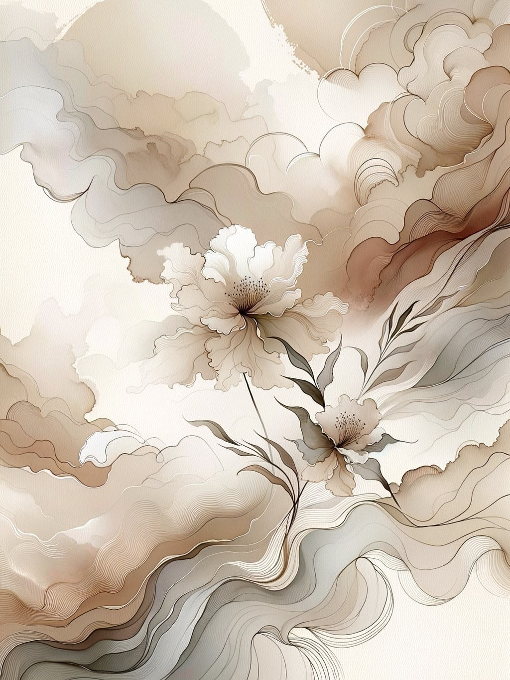 Beige Kalm Modern Horizon